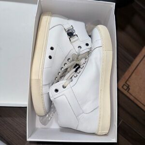 Versace White Cream High-Top Sneakers